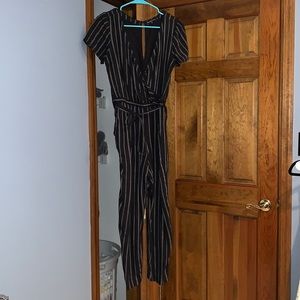 Black and white jump suit